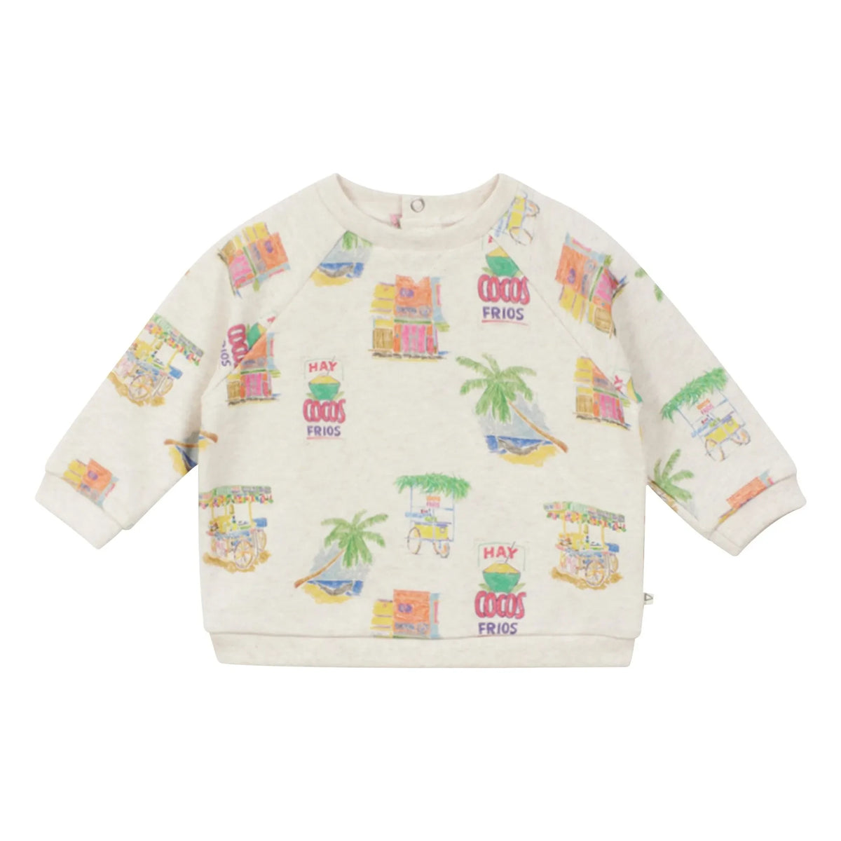 Arsène et Les Pipelettes - Organik pamuklu bebek palm sweatshirt | Heather beige