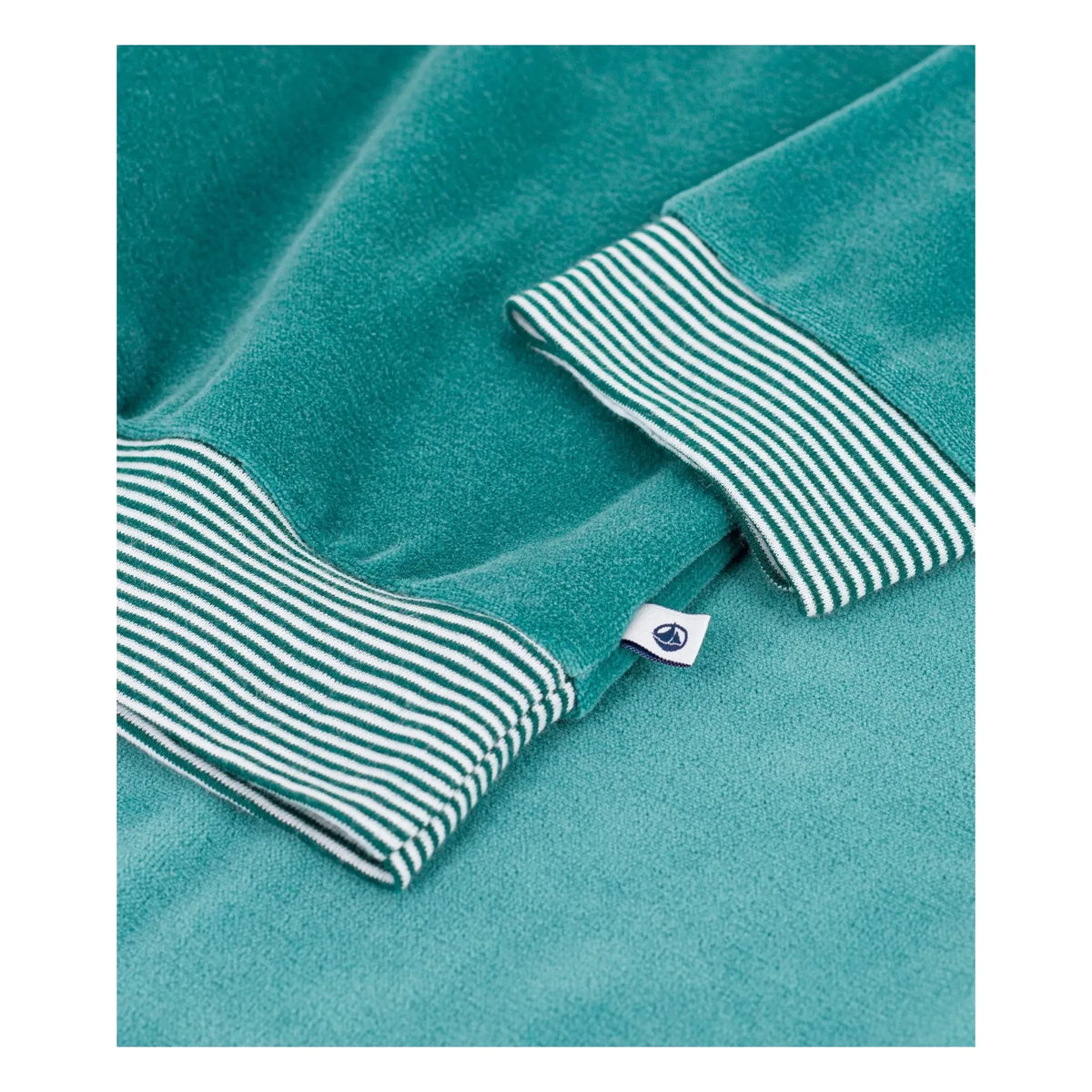 Petit Bateau - सादा वेलवेट पजामा | फ़ॉरेस्ट ग्रीन