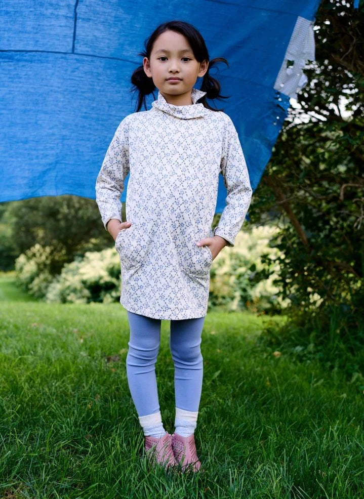 Soor Ploom - Parlor Trellis Yüksek Yaka Elbise | Soluk Mavi
