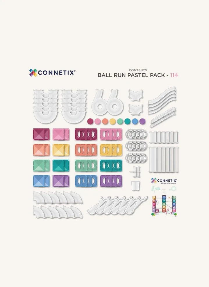 Connetix - Pastel 114 Parça Top Yuvarlama Seti