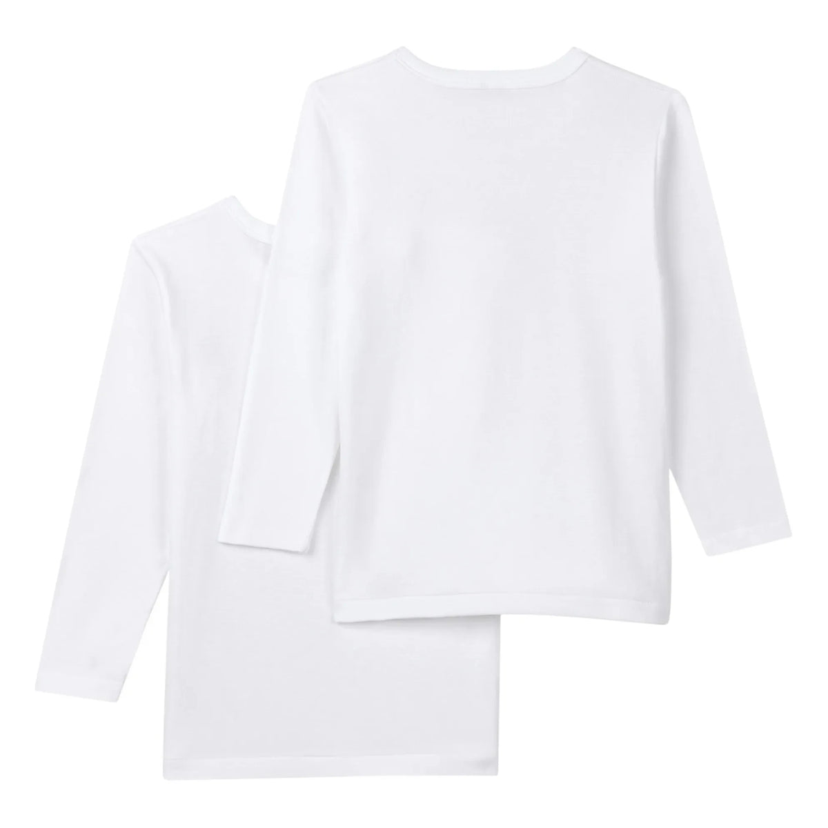 Petit Bateau - 2'li Organik Pamuk Uzun Kollu Tişört Seti | Beyaz