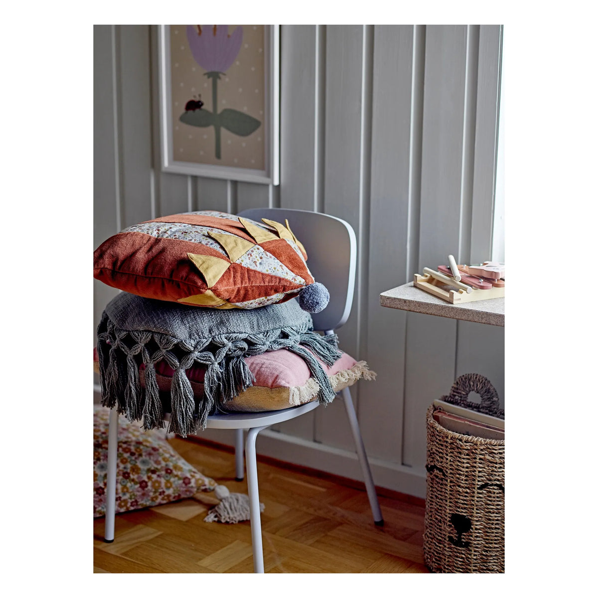 Bloomingville Mini - Elinna तकिया | नीला