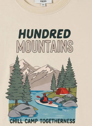 Hundred Pieces - Finn Chill Camp Organik Pamuk Tişört | Bej