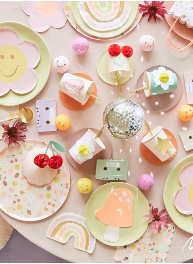 Meri Meri - Happy Icons büyük tabaklar - 8'li set