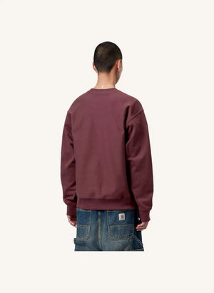 Carhartt WIP - अमेरिकन स्क्रिप्ट स्वेटशर्ट | बरगंडी