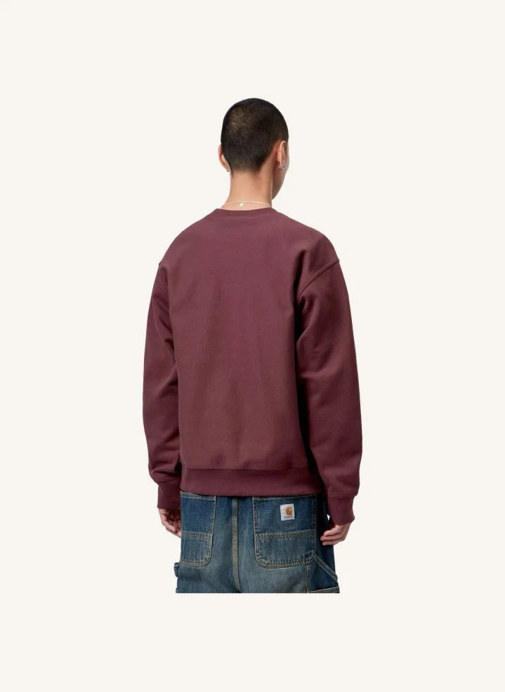Carhartt WIP - अमेरिकन स्क्रिप्ट स्वेटशर्ट | बरगंडी