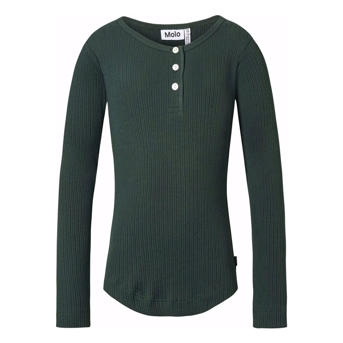 Molo - Ruby Organik pamuklu 3 düğmeli T-shirt | Krom yeşili