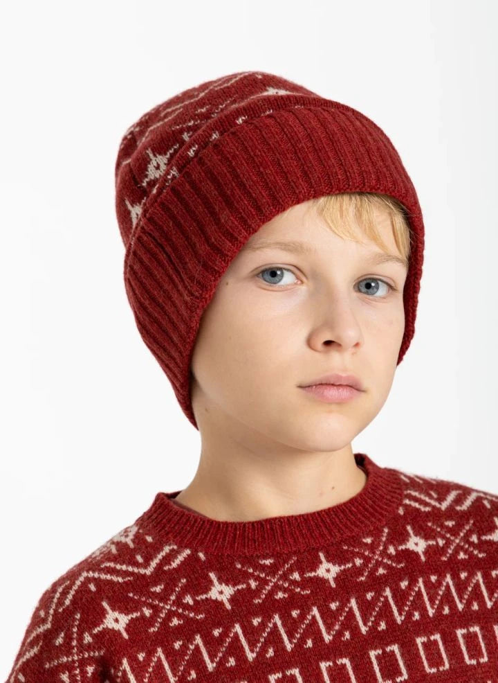 Hundred Pieces - Timber Jakarlı Merino Yün Bere | Kahverengi