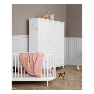 Oliver Furniture - 3 दरवाजों वाली बर्च वॉर्डरोब 204 x 168 सेमी | सफेद