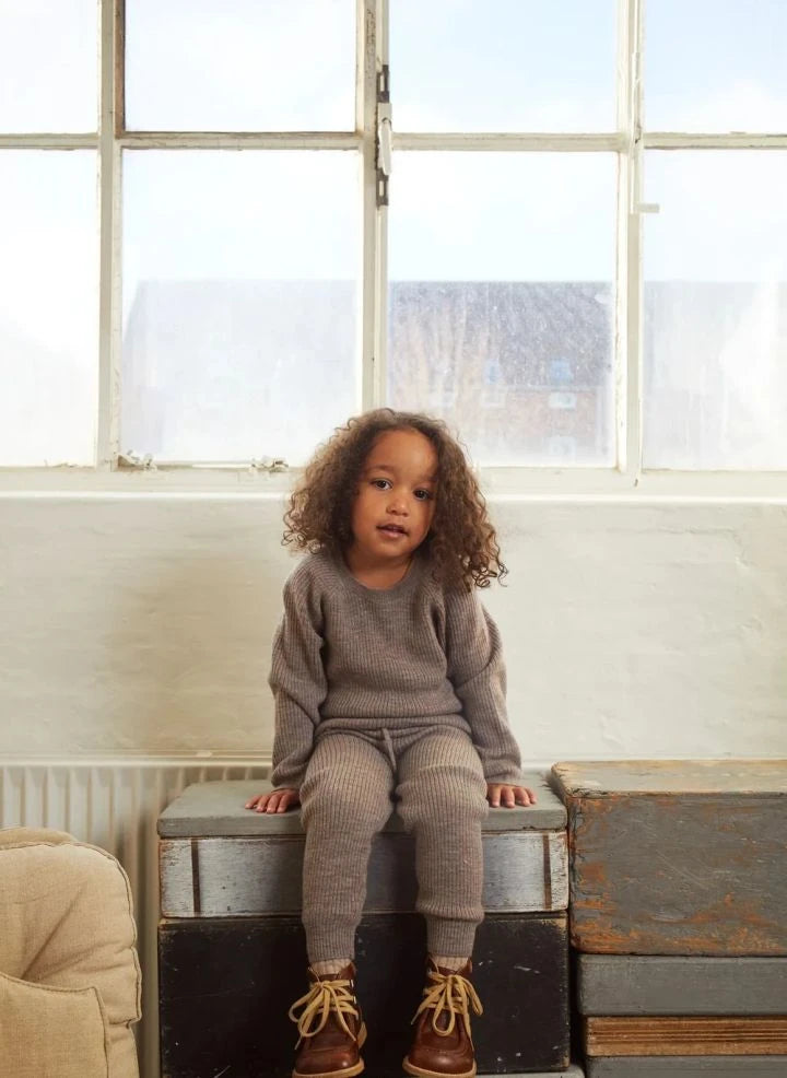Copenhagen Colors - Klasik Merinos Yünlü Kazak | Taupe Brown