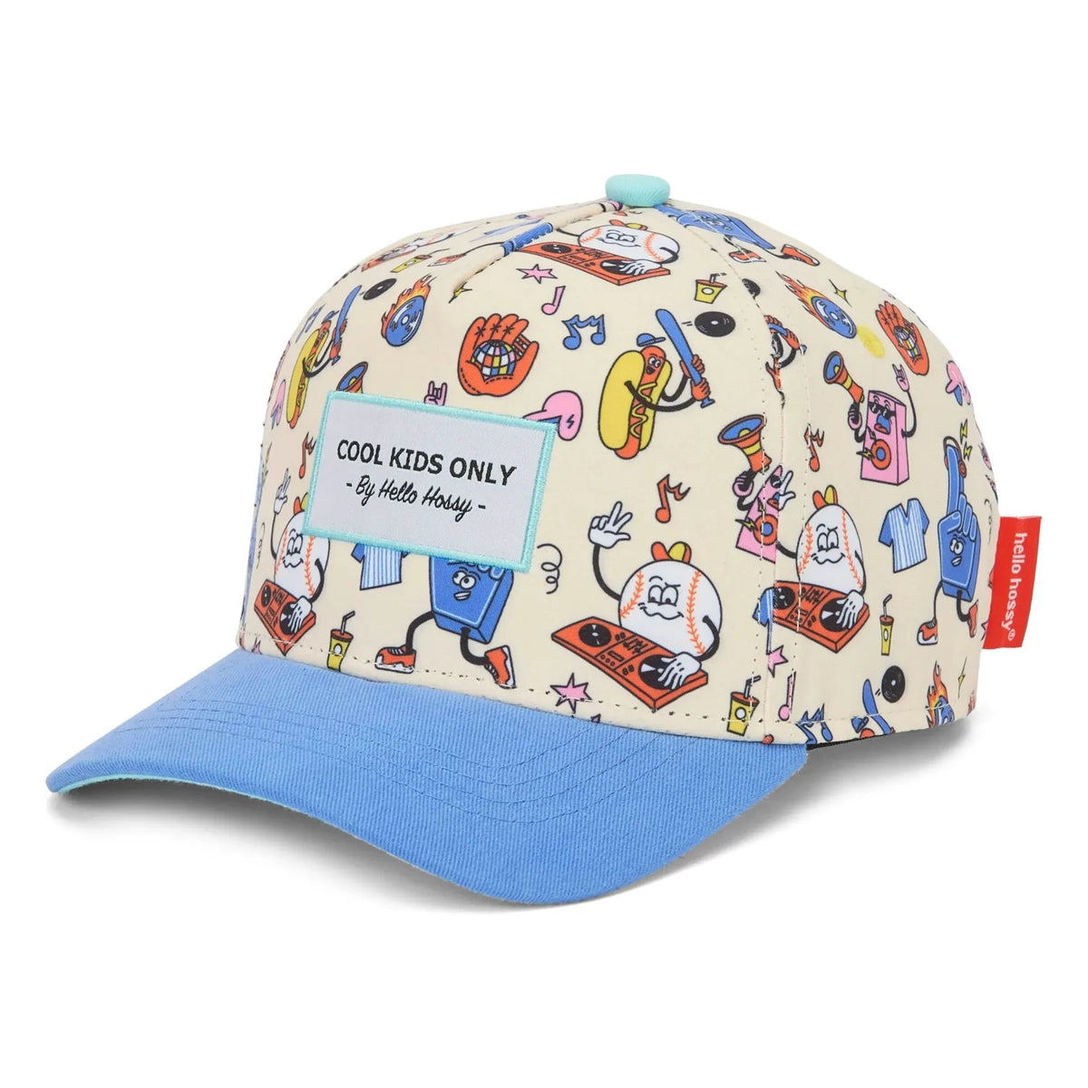 Hello Hossy - बेसबॉल पार्टी कर्व्ड विज़र कैप रीसायकल फाइबर | नीला