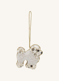 Anna + Nina - Beyaz Poodle Yılbaşı Süsü