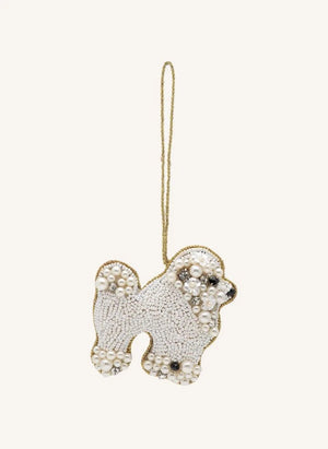 Anna + Nina - Beyaz Poodle Yılbaşı Süsü