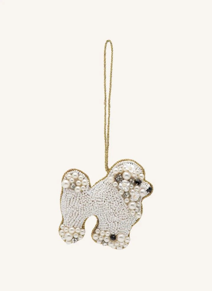 Anna + Nina - Beyaz Poodle Yılbaşı Süsü