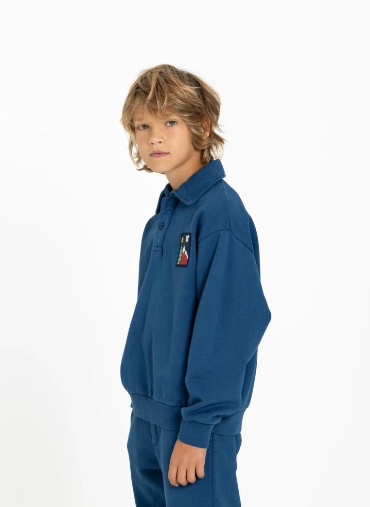 Hundred Pieces - Phoenix Mountain Organik Pamuk Sweatshirt | Gri mavi