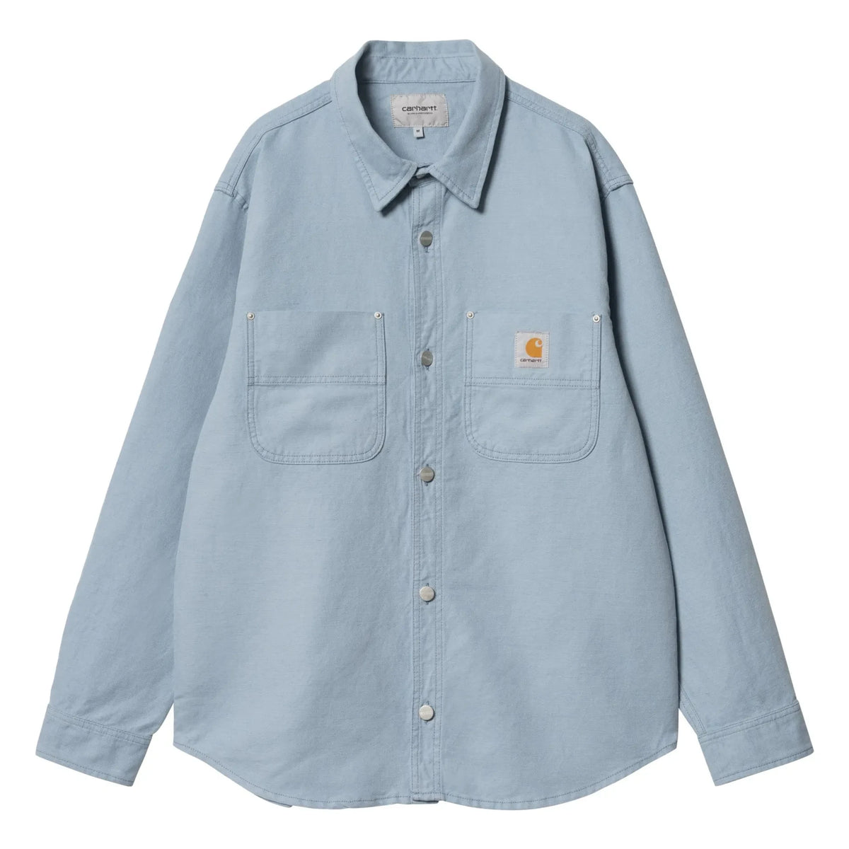 Carhartt WIP - वाल्टर कॉटन और लिनन ओवरशर्ट | ग्रे नीला