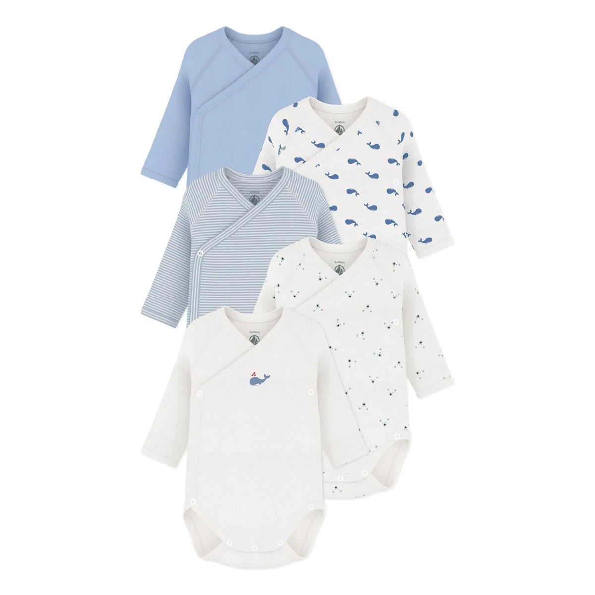 Petit Bateau - 5'li Balina Figürlü Çapraz Çanta, Organik Pamuk | Mavi
