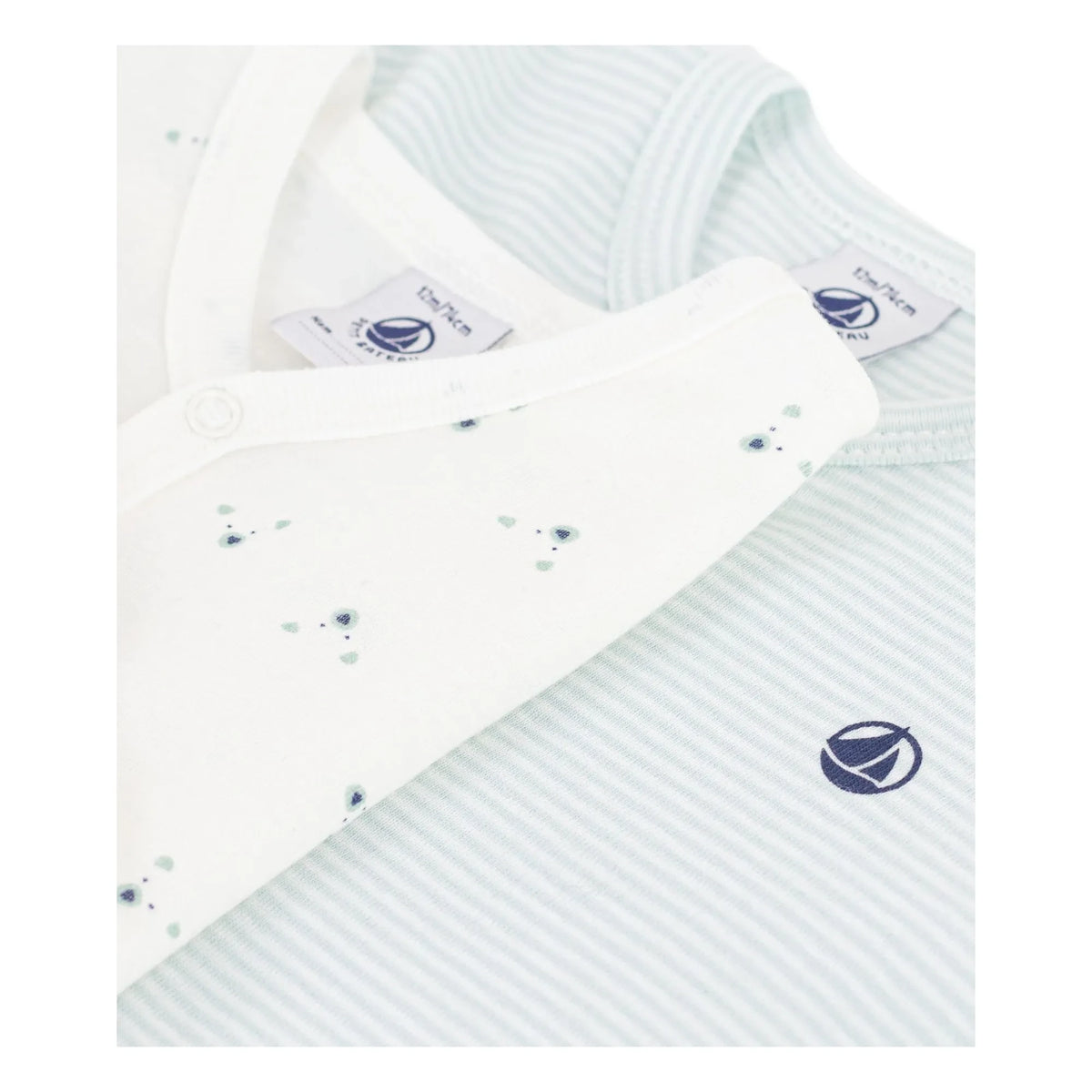 Petit Bateau - 2'li Ayıcık Desenli Organik Pamuklu Pijama Takımı | Yeşil