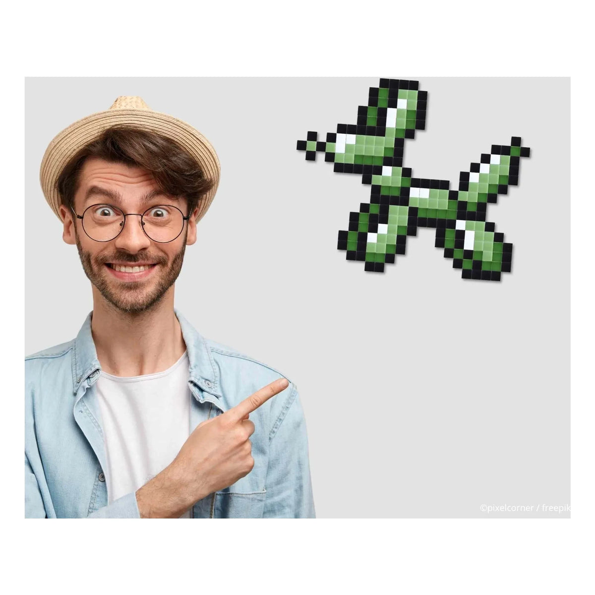 Pixel Corner - Pixel Art Kiti - Balon | Yeşil