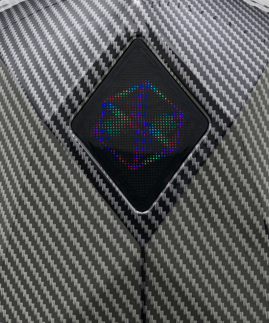 iPixi – मोटरसाइकिल चालक और यात्री टाइटेनियम संरक्षित LED बैकपैक