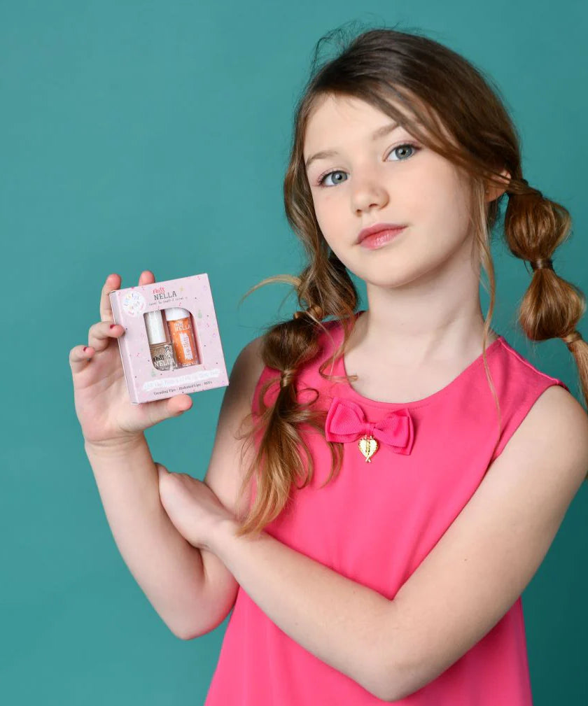 मिस नेला नेला लिप ग्लॉस और नेल पॉलिश जोड़ी सेट