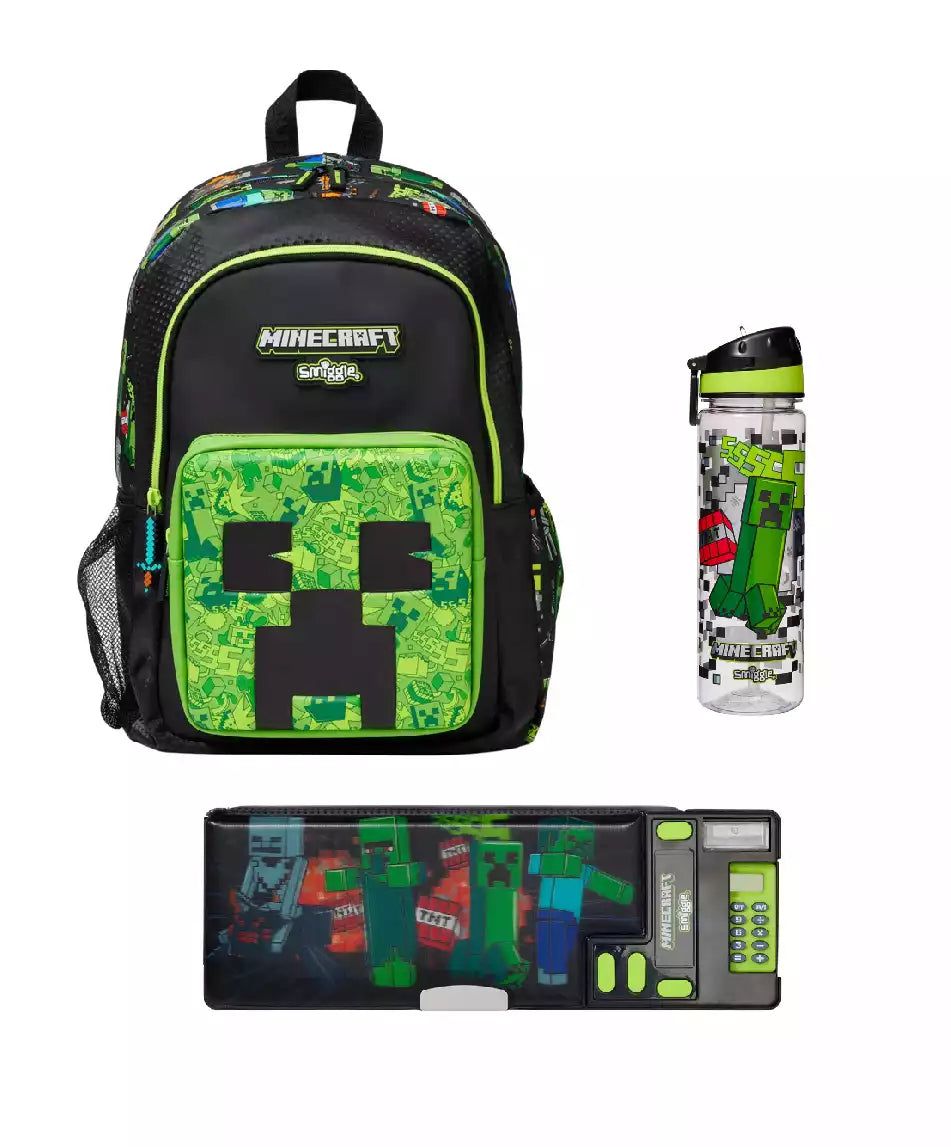 Smiggle - Minecraft 3lü Okul Çanta Seti-Dinossi