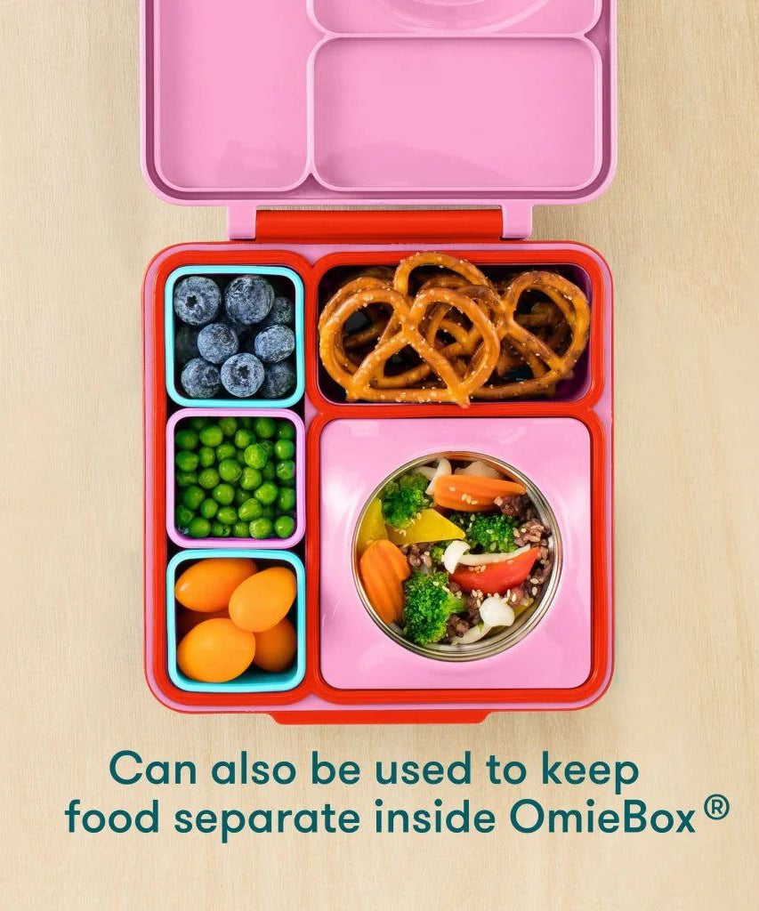 ओमीबॉक्स बेंटो बॉक्स आंतरिक विभाजन कंटेनर 2 टुकड़े लाल और पीला
