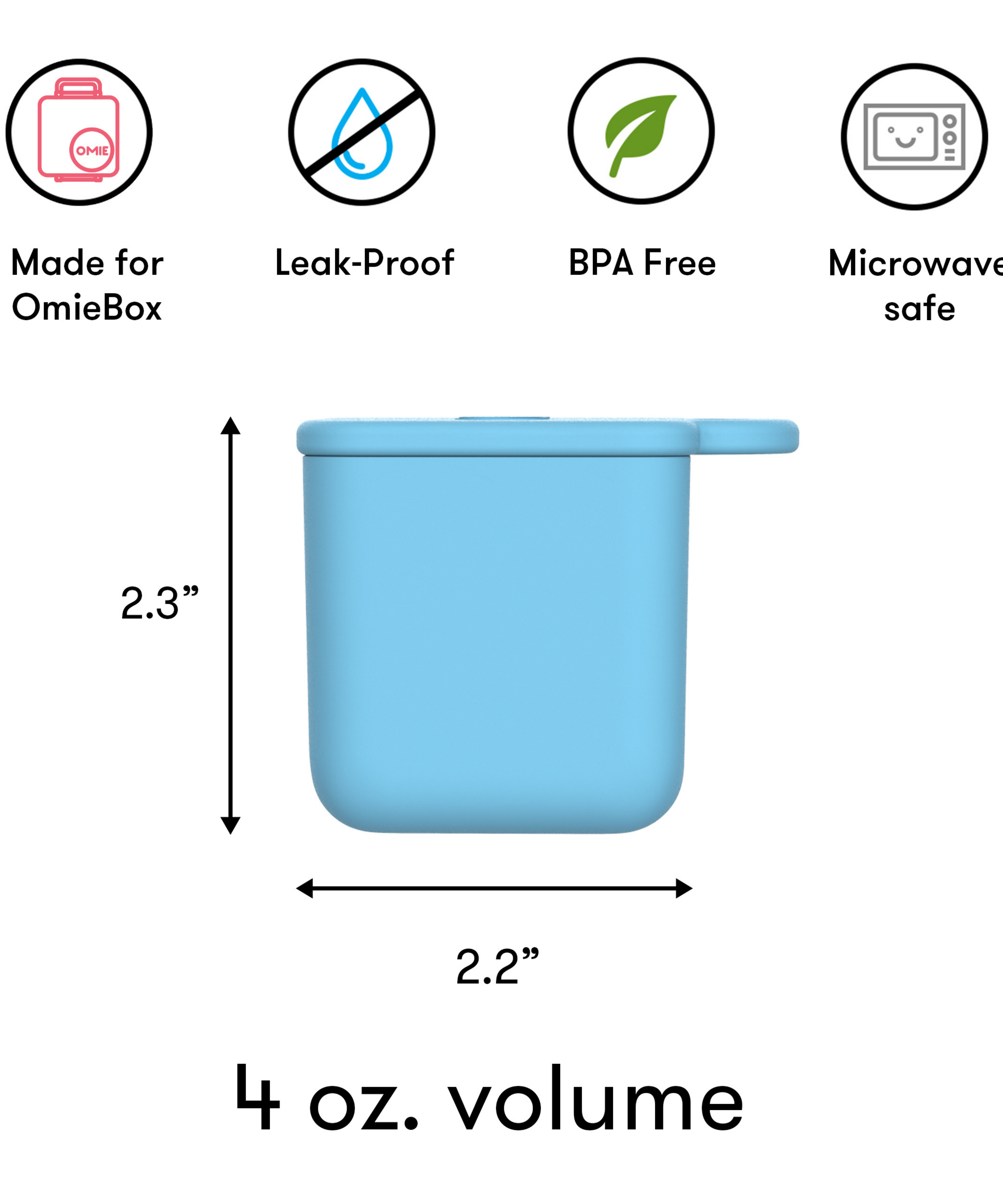 Omiebox - बेंटो बॉक्स आंतरिक विभाजन कंटेनर 2 टुकड़े नीला/हरा