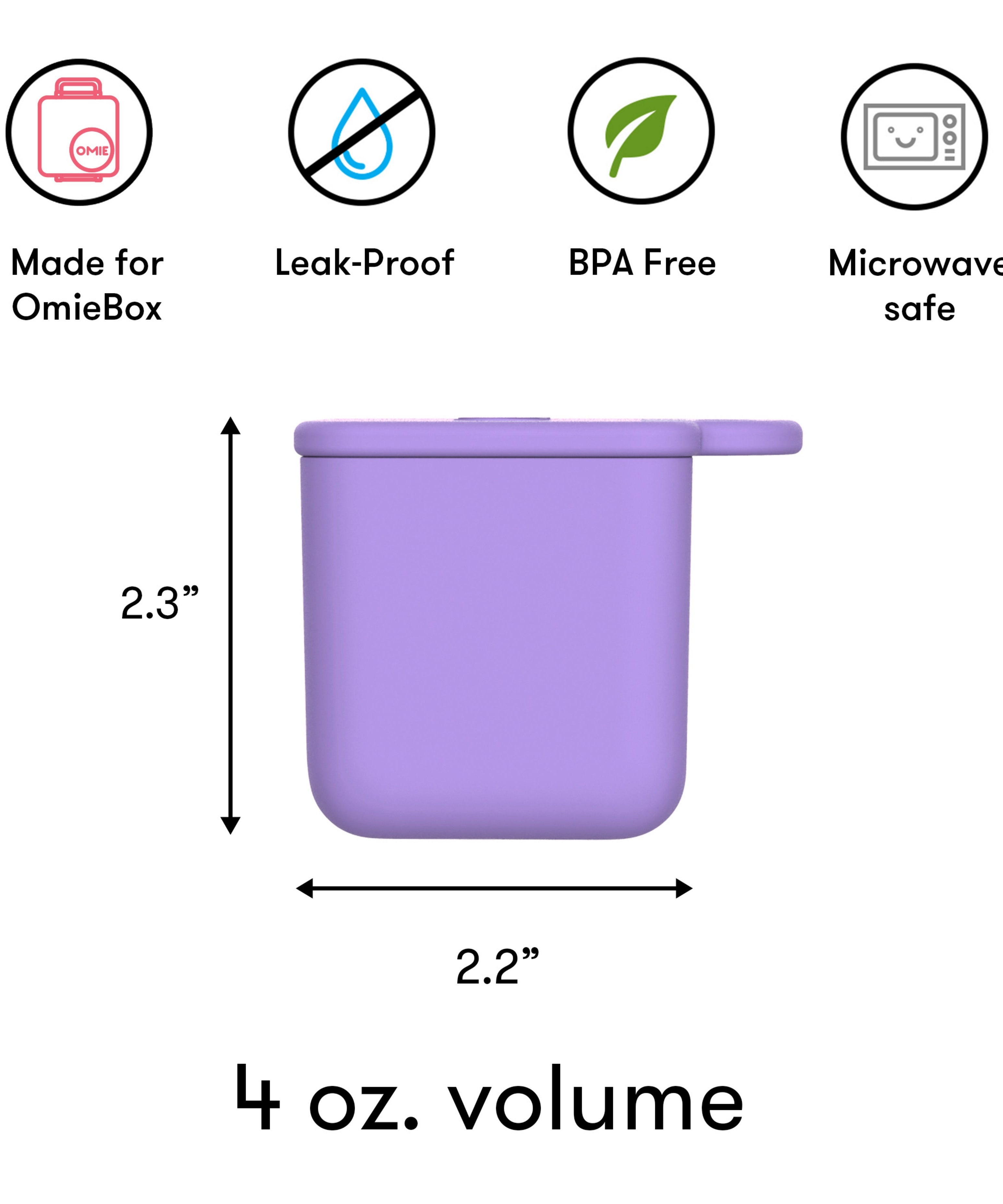 Omiebox - बेंटो बॉक्स आंतरिक विभाजन कंटेनर 2 टुकड़े बैंगनी/नारंगी