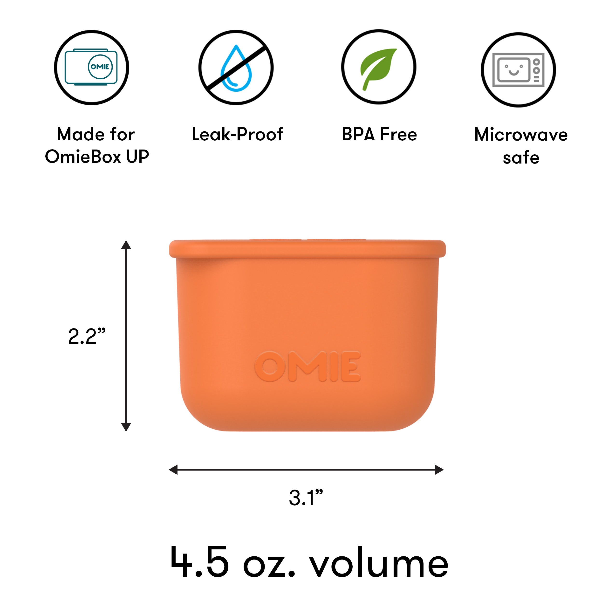 Omiebox - UP बेंटो बॉक्स आंतरिक विभाजन कंटेनर 2 टुकड़े नीला/नारंगी