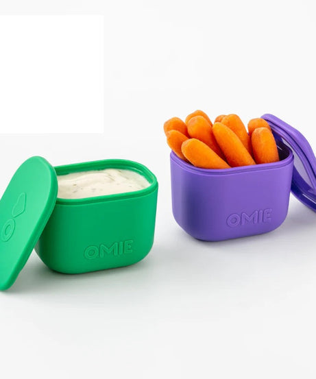Omiebox - UP बेंटो बॉक्स आंतरिक विभाजन कंटेनर 2 टुकड़े बैंगनी/हरा