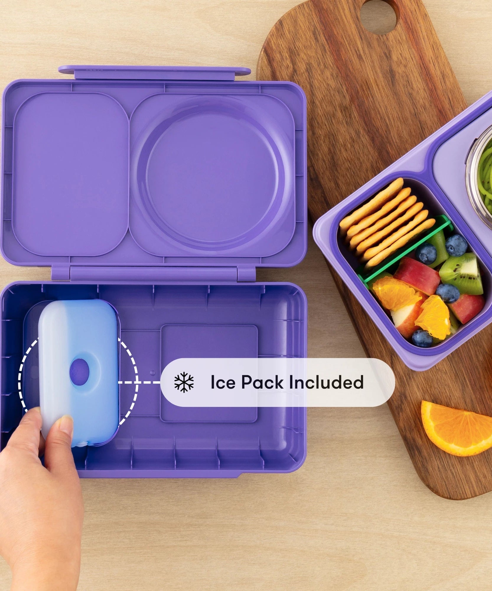 Omiebox - UP ताप इन्सुलेटेड 2. पीढ़ी गैलेक्सी पर्पल बेंटो भोजन बॉक्स