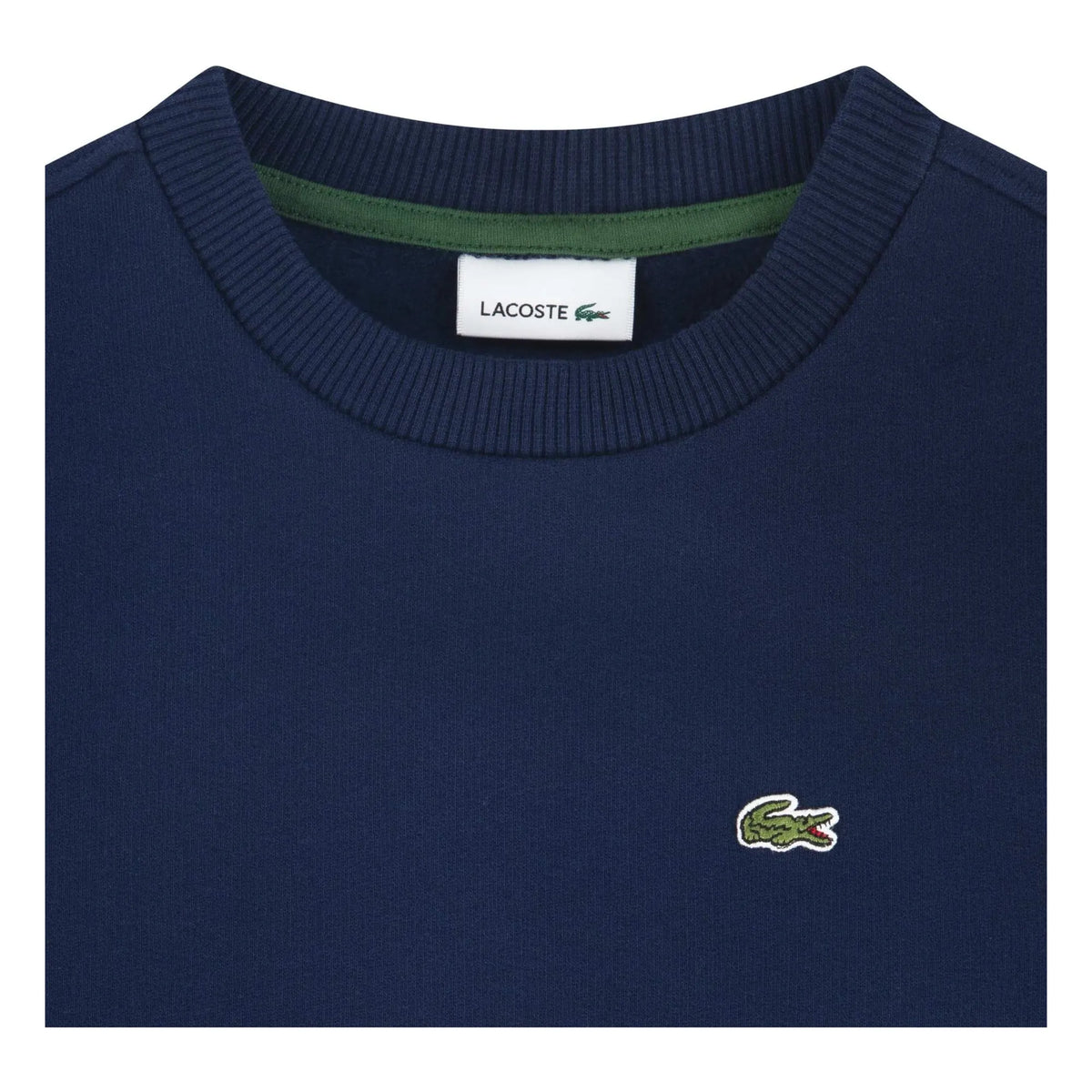 Lacoste - लोगो वाला ऑर्गेनिक कॉटन स्वेटशर्ट | नेवी ब्लू
