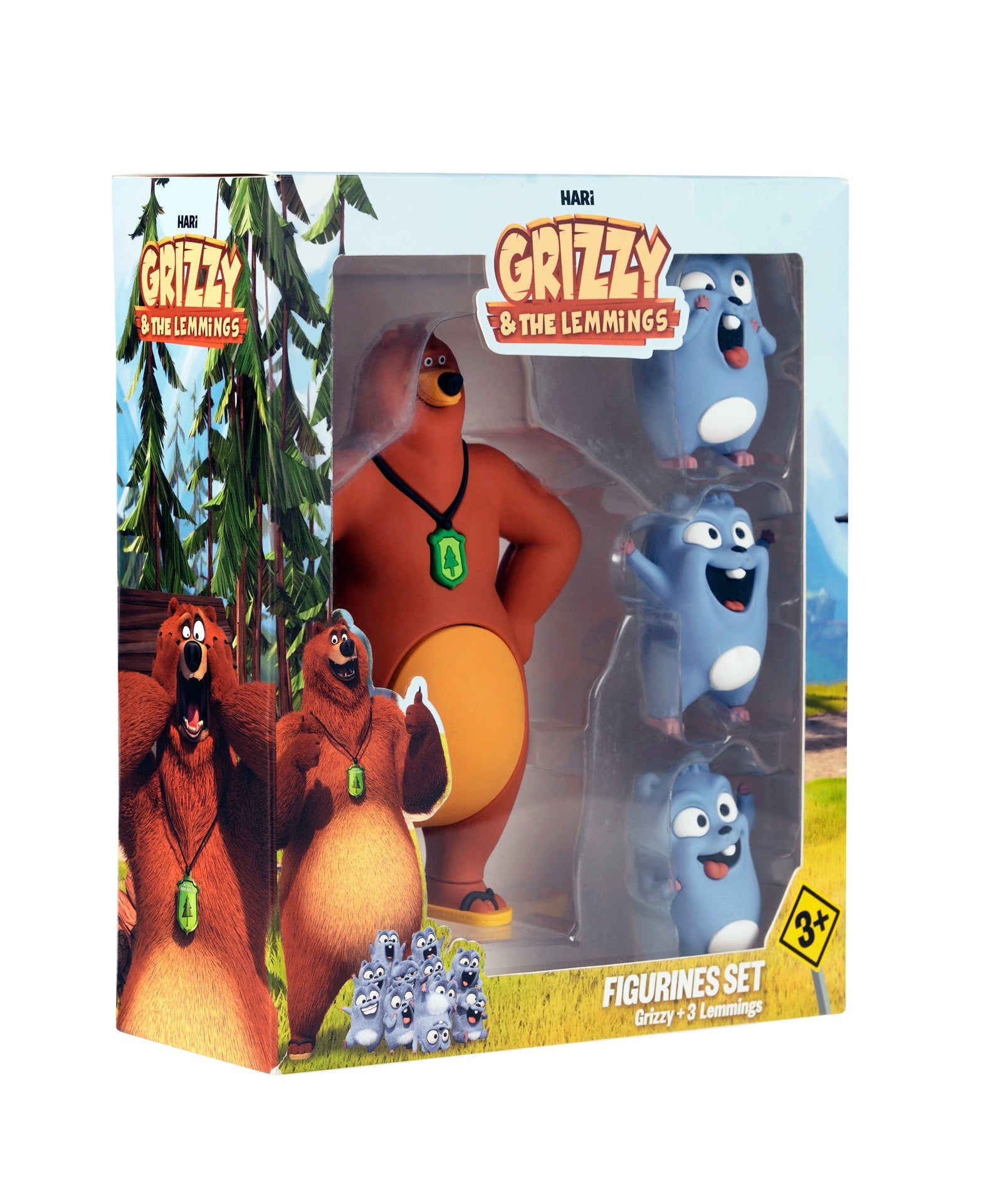 Grizzy ve Lemmingler - 4lü Figür Oyuncak Seti-Dinossi