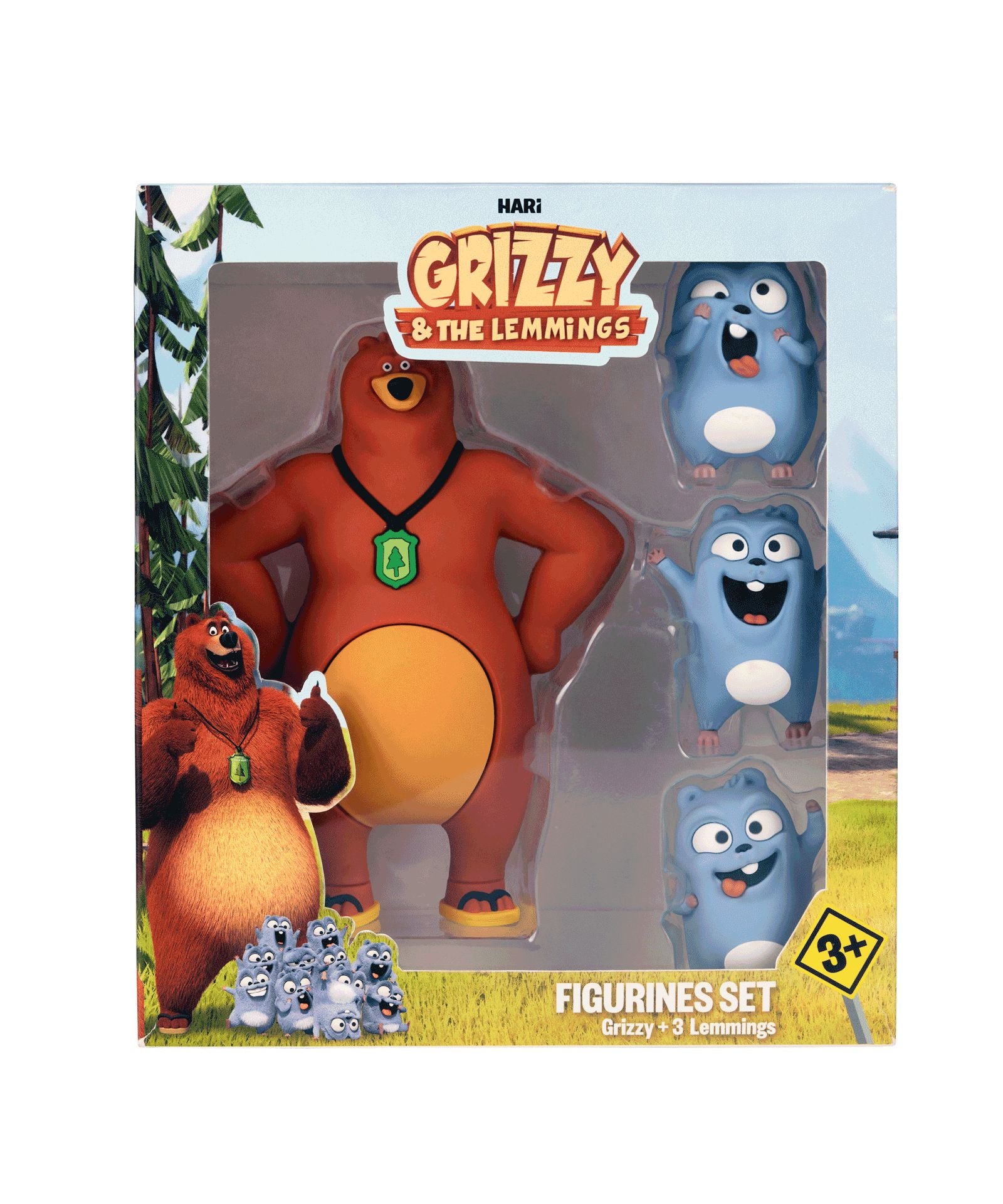 Grizzy ve Lemmingler - 4lü Figür Oyuncak Seti-Dinossi