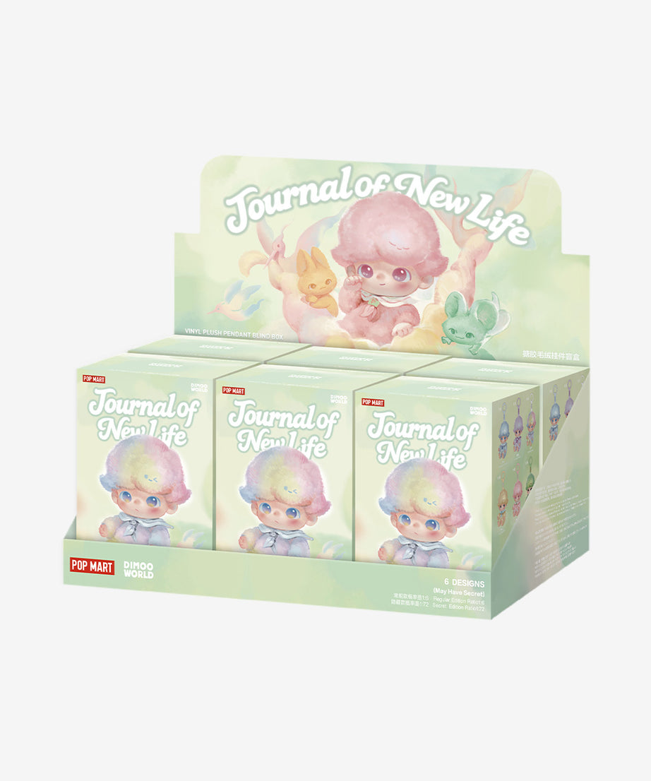 पॉप मार्ट - ओरिजिनल DIMOO न्यू लाइफ जर्नल सीरीज़ विनाइल प्लश बेबी सरप्राइज ब्लाइंड पैकेट