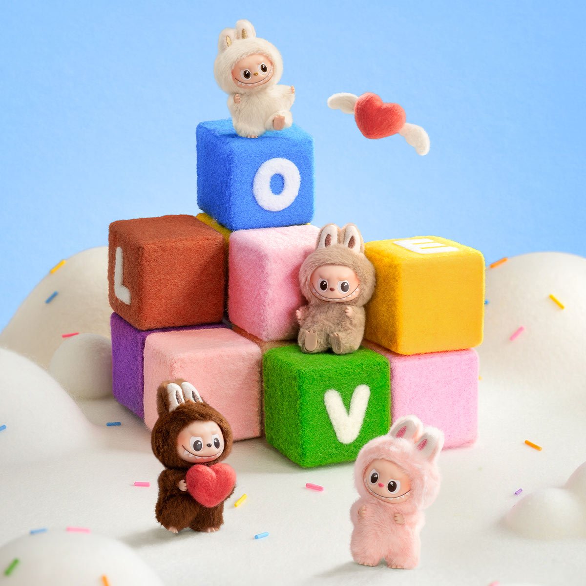 पॉप मार्ट - असली द मॉन्स्टर्स पिन फॉर लव मुलायम चाबी का गुच्छा N-Z