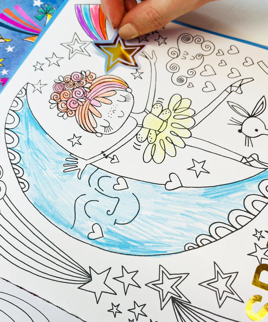 Rachel Ellen - Moondance स्टिकर सीन पेंटिंग और गतिविधि पुस्तक