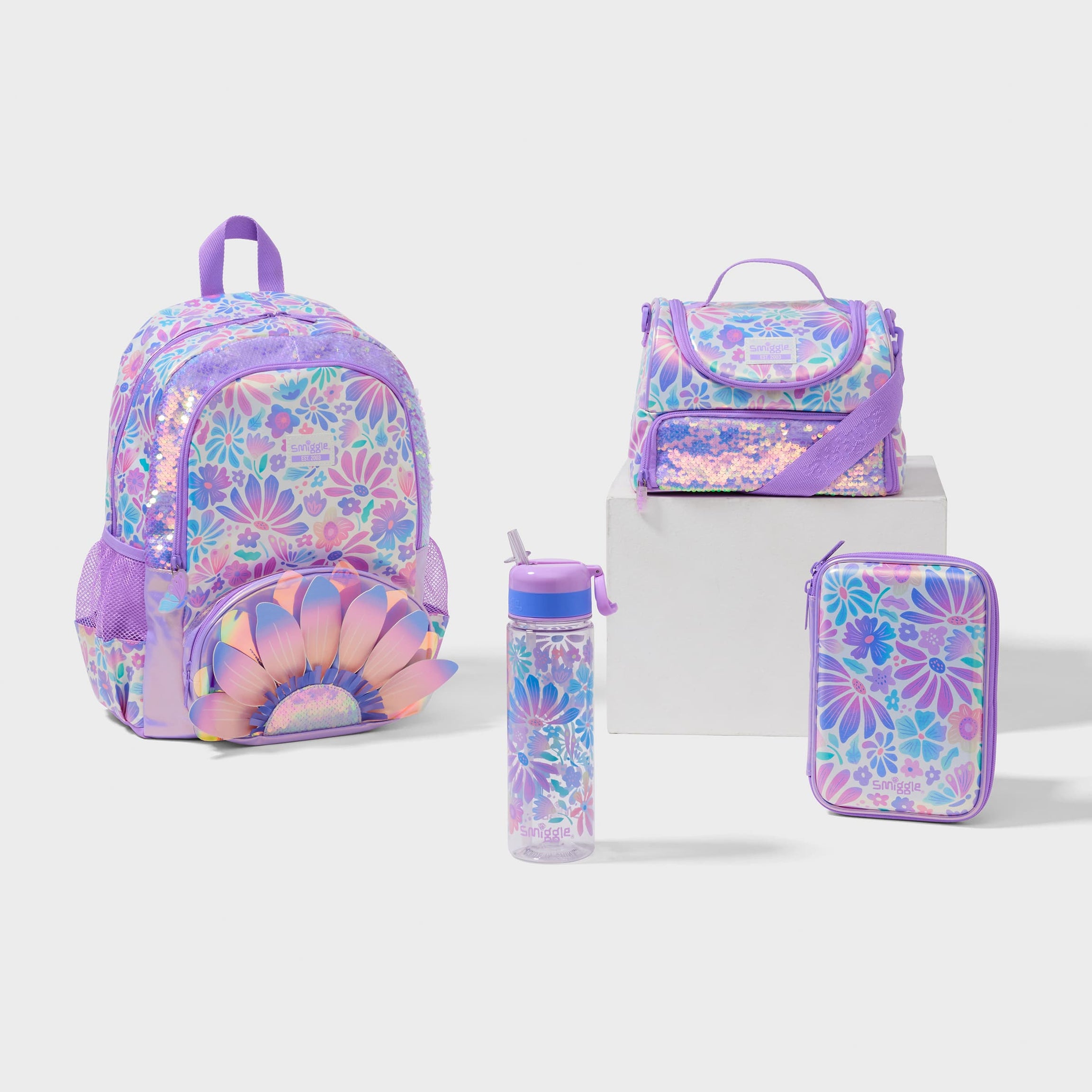 Smiggle - Bloom 4 पीस स्कूल बैग सेट