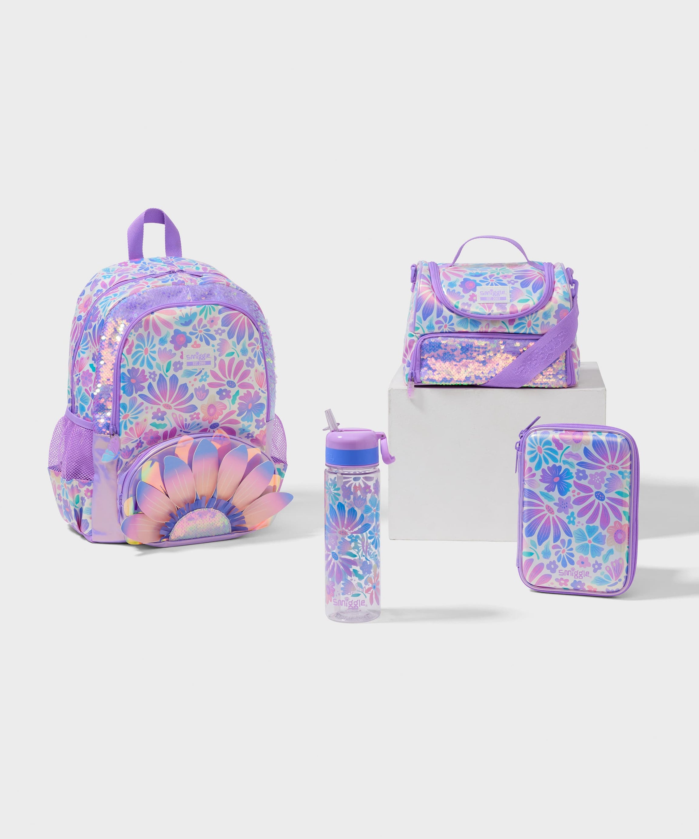 Smiggle - Bloom 4 पीस स्कूल बैग सेट