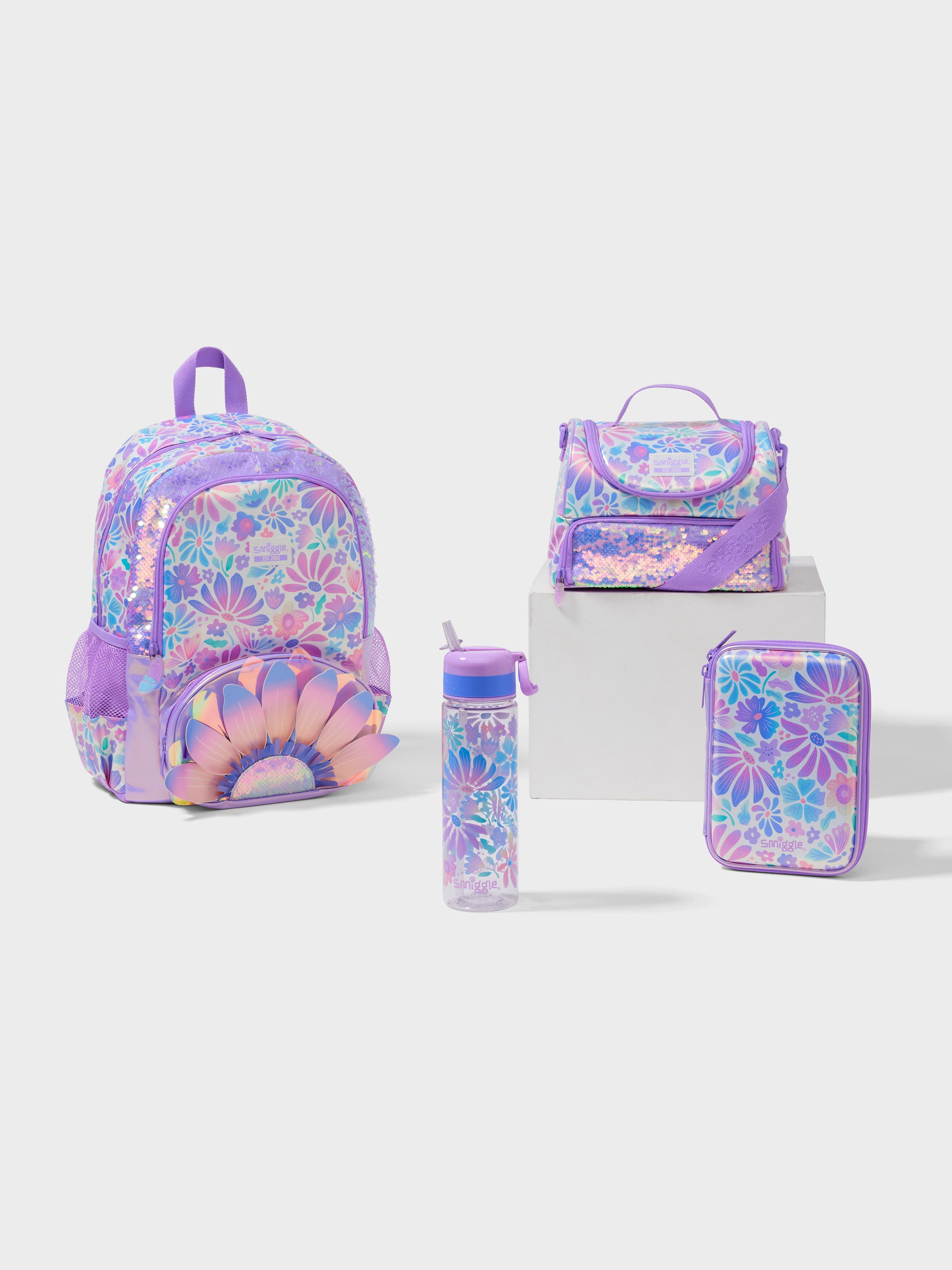 Smiggle - Bloom 4 पीस स्कूल बैग सेट
