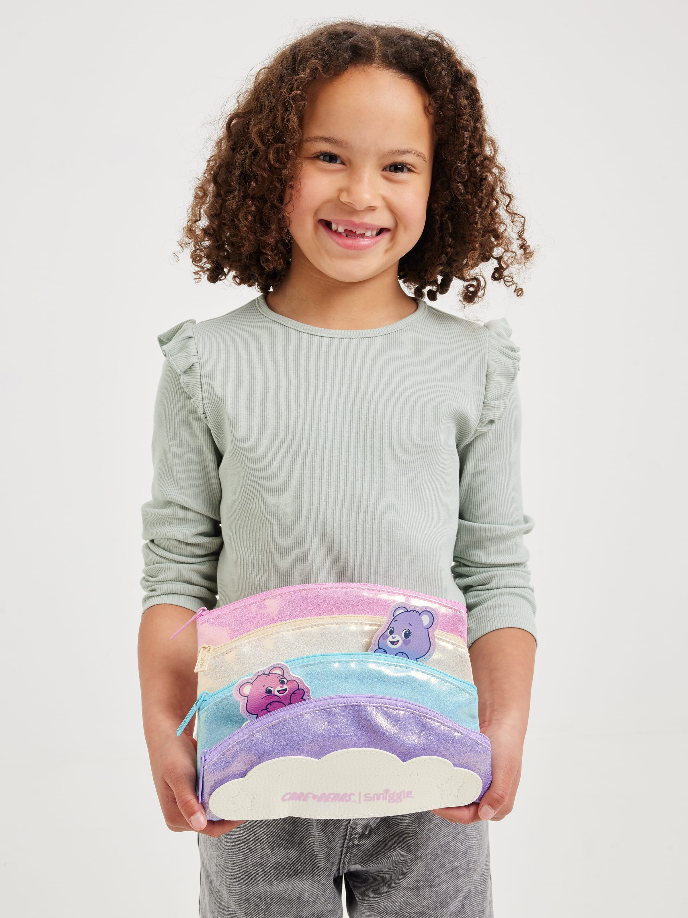 Smiggle - केयर बेयर्स बहुत सारे जेबों वाला पेंसिल बॉक्स