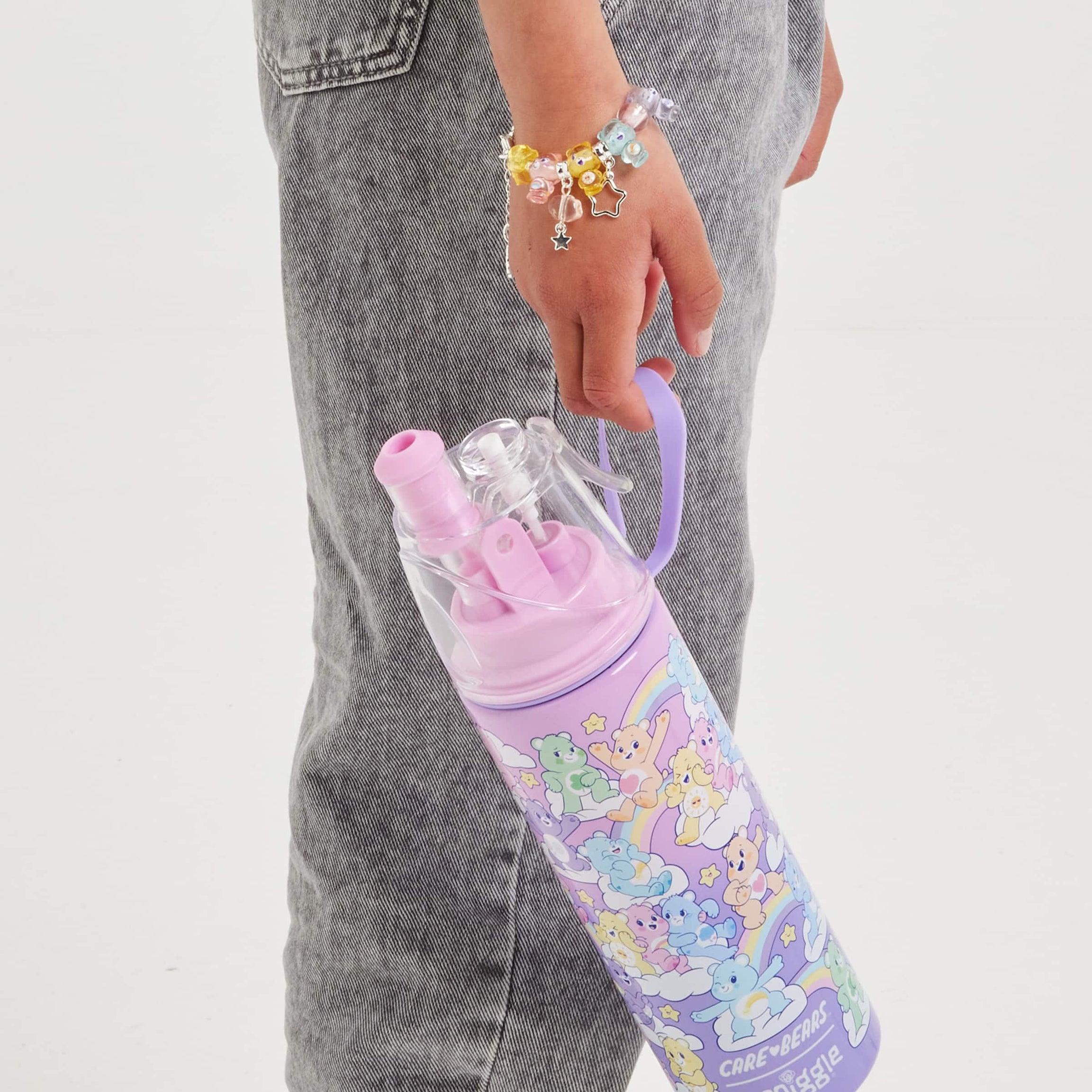 Smiggle - केयर बेयर्स जल स्प्रेयर 500ML स्टील मटका