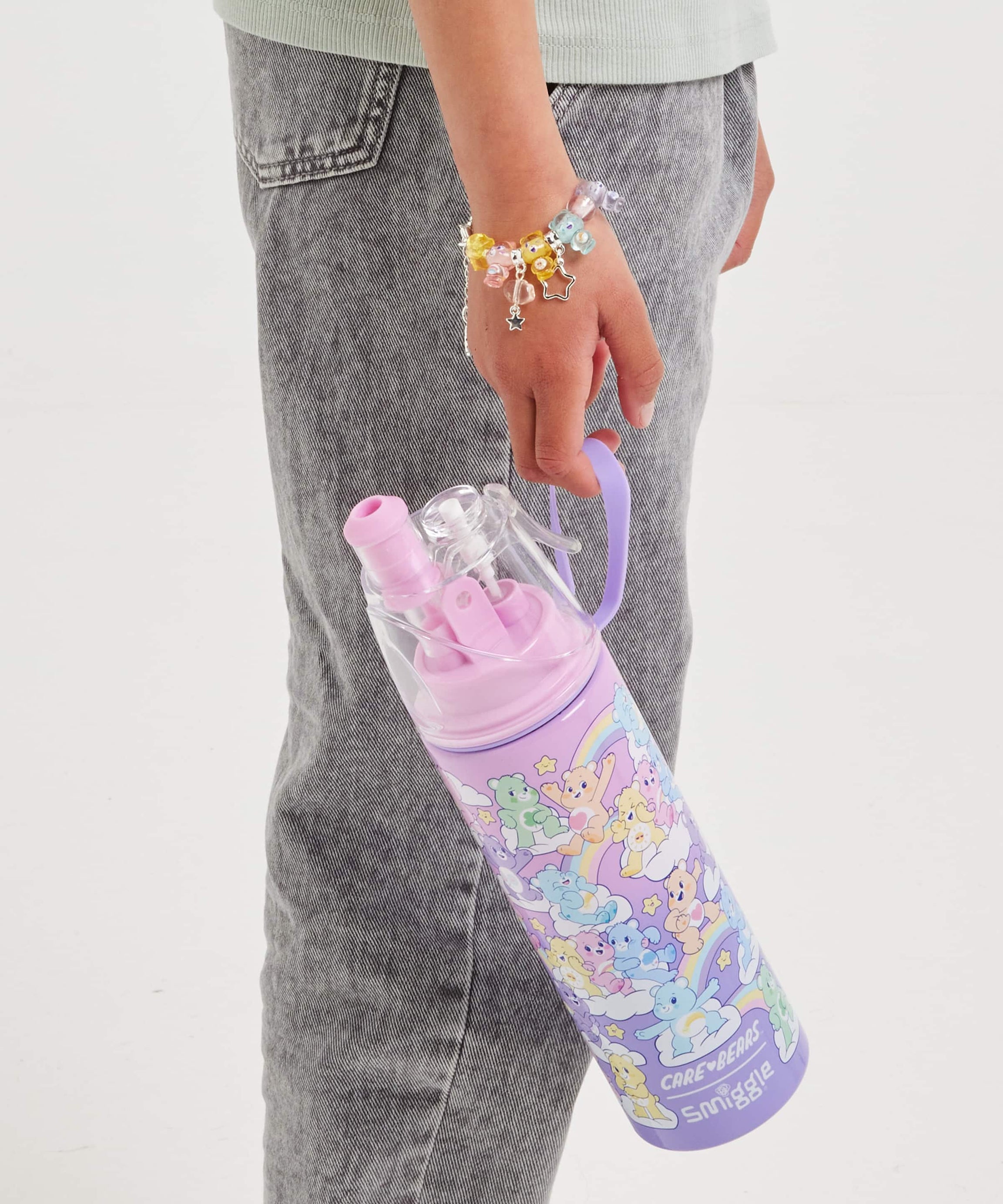 Smiggle - केयर बेयर्स जल स्प्रेयर 500ML स्टील मटका