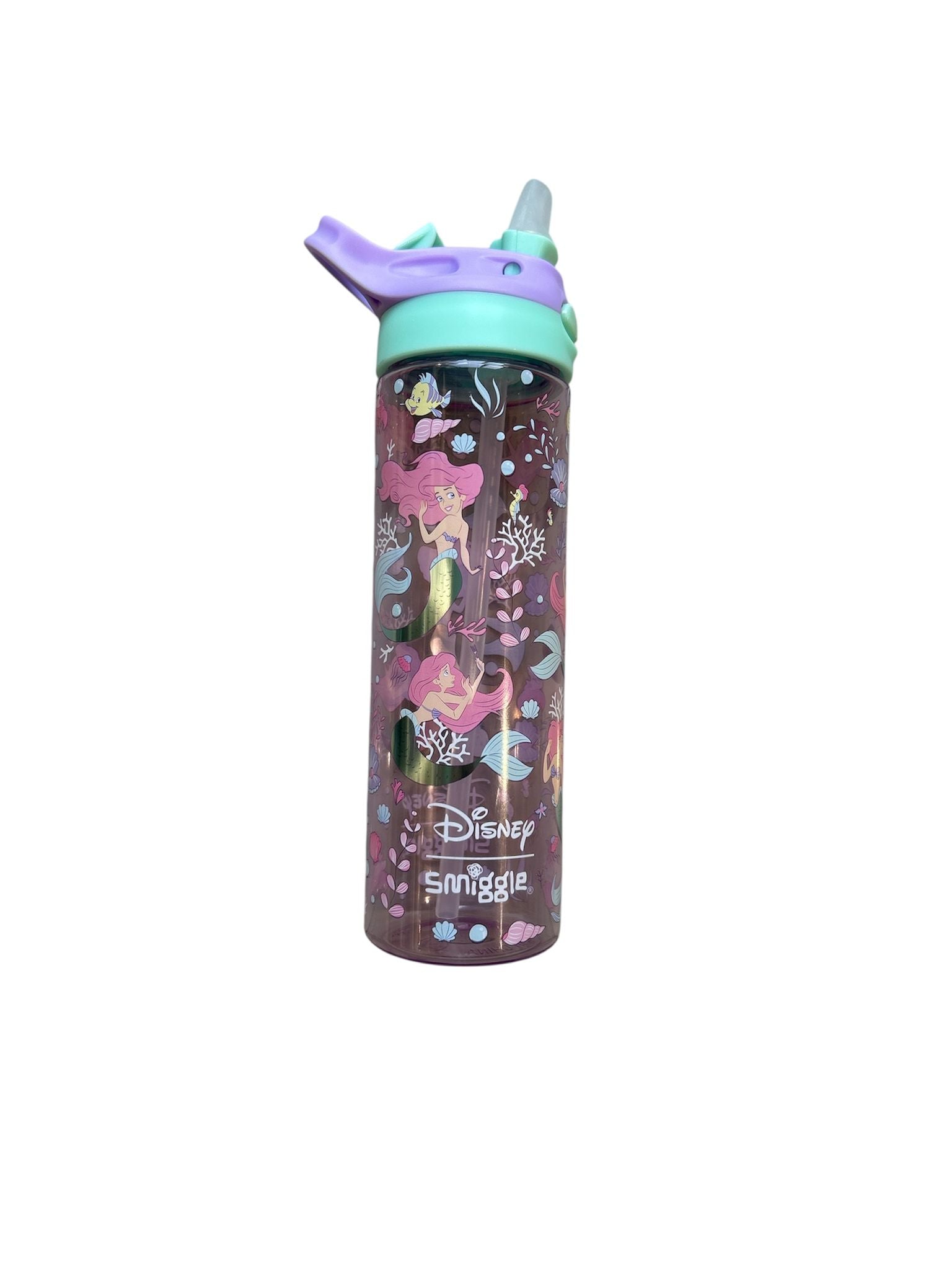 Smiggle - Disney एरियल BPA मुक्त ऑटोमैटिक पाइप वाला 650ML पानी की बोतल