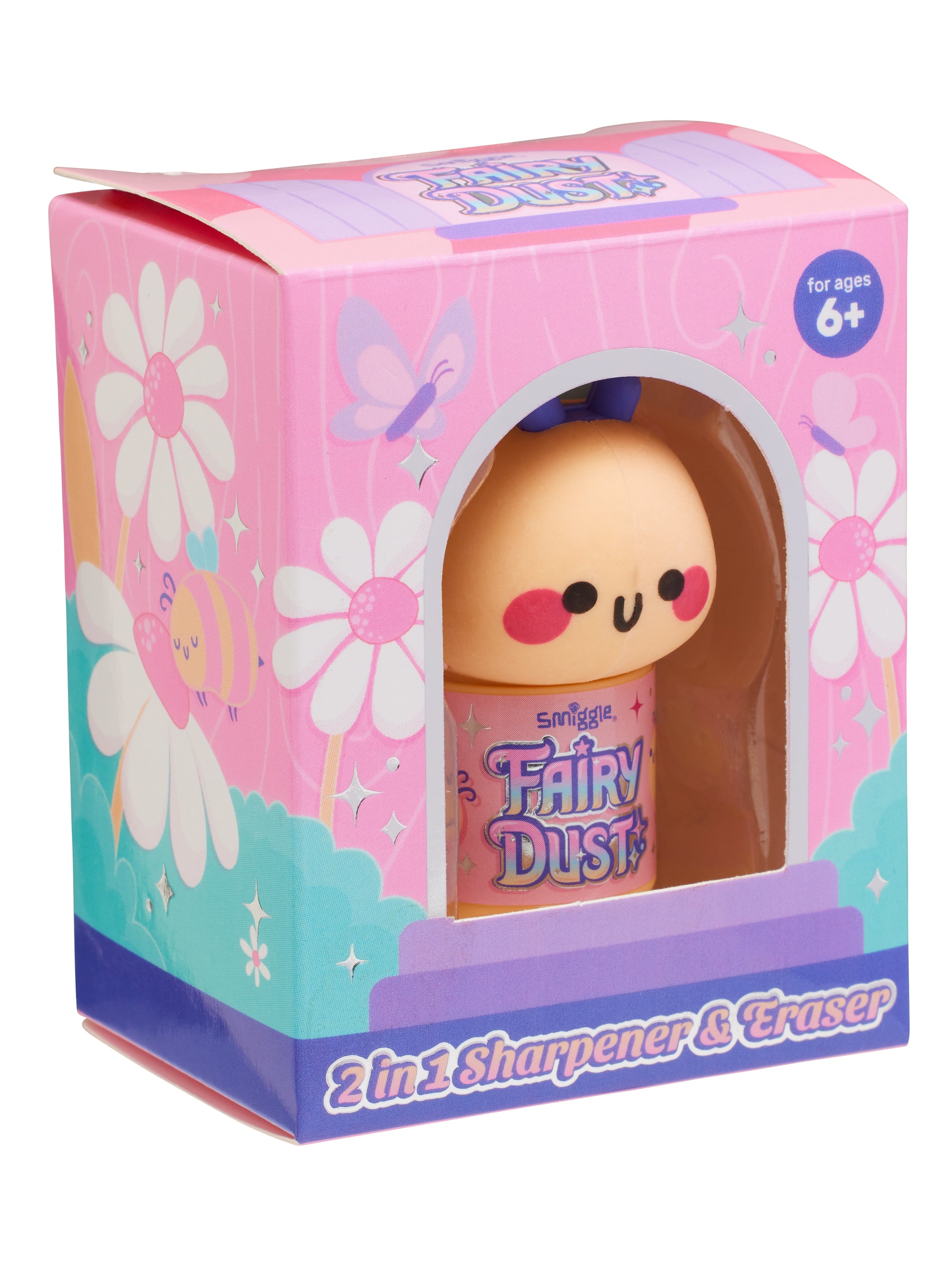 Smiggle - परी धूल 2 में 1 एक साथ पेंसिल शार्पनर और इरेज़र