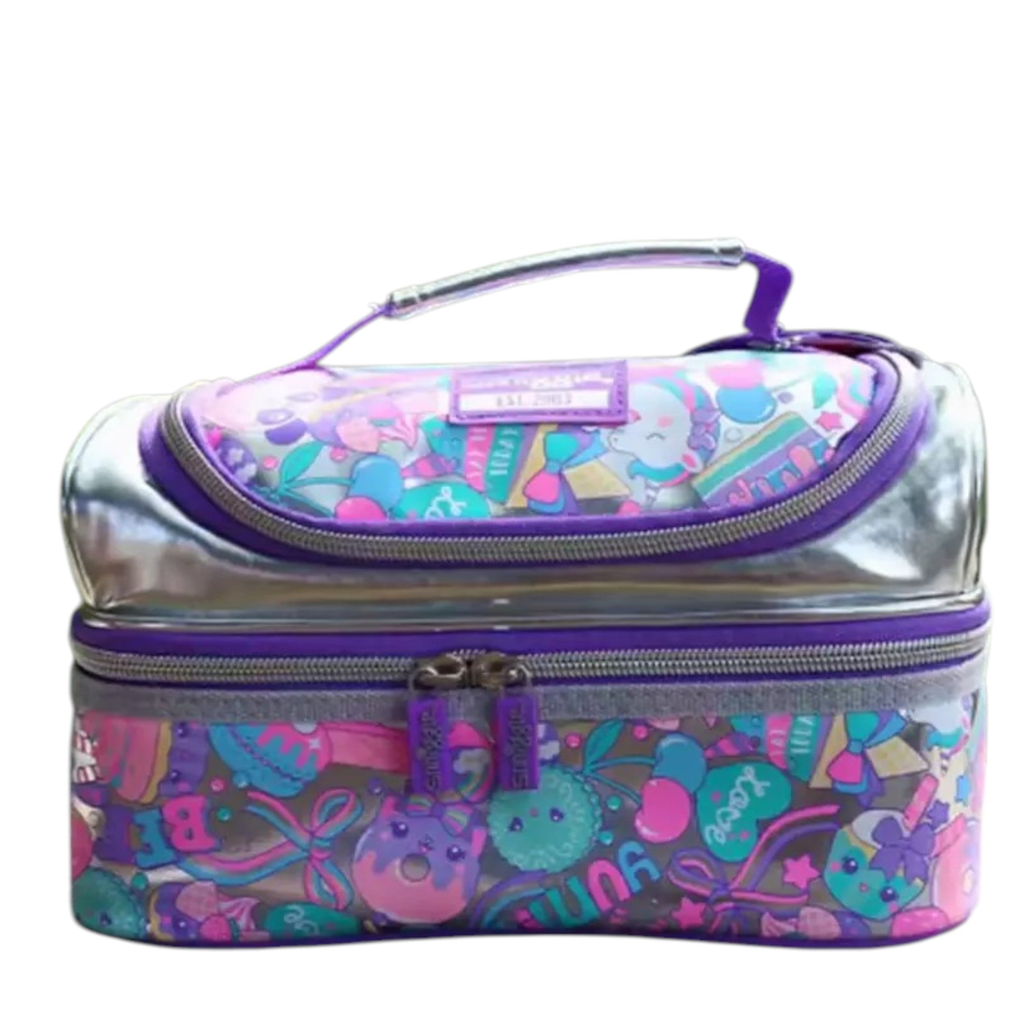 Smiggle - चमकीले सीक्विन दोहरी परत वाला भोजन बैग