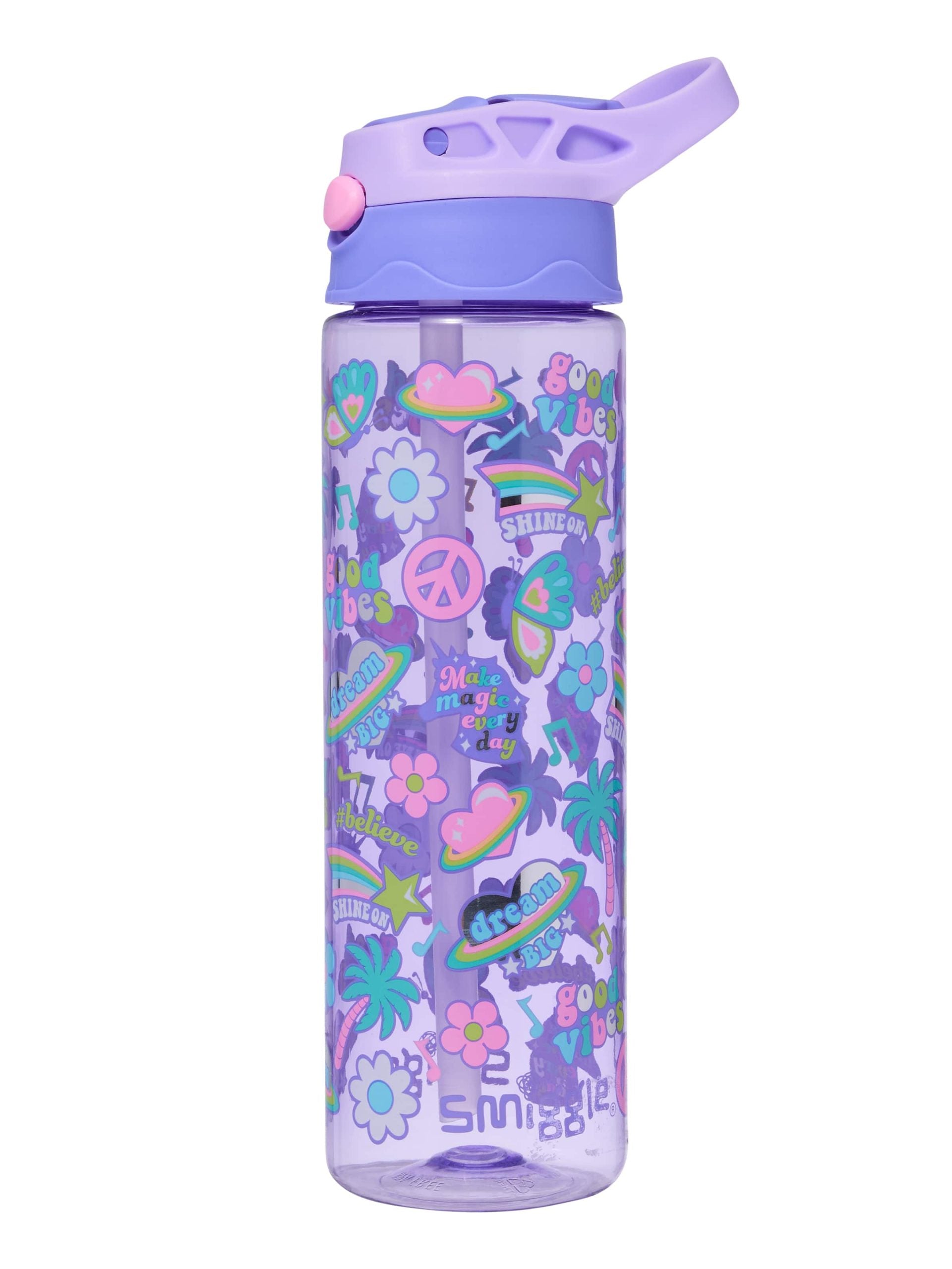 Smiggle - ऑल स्टार्स 650ML ऑटोमैटिक मुँह वाला BPA मुक्त पानी की बोतल