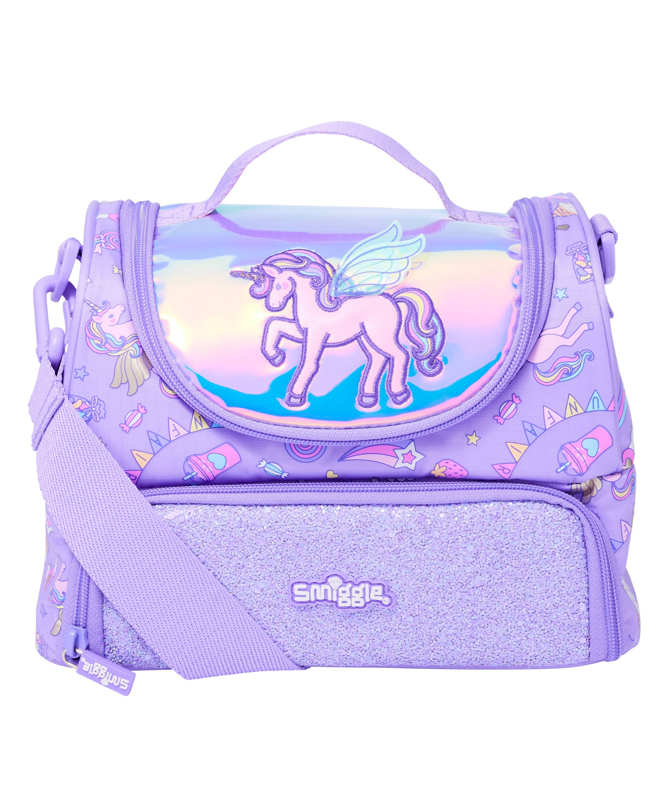 Smiggle - मज़ेदार मेला डबल-स्तरीय भोजन बैग