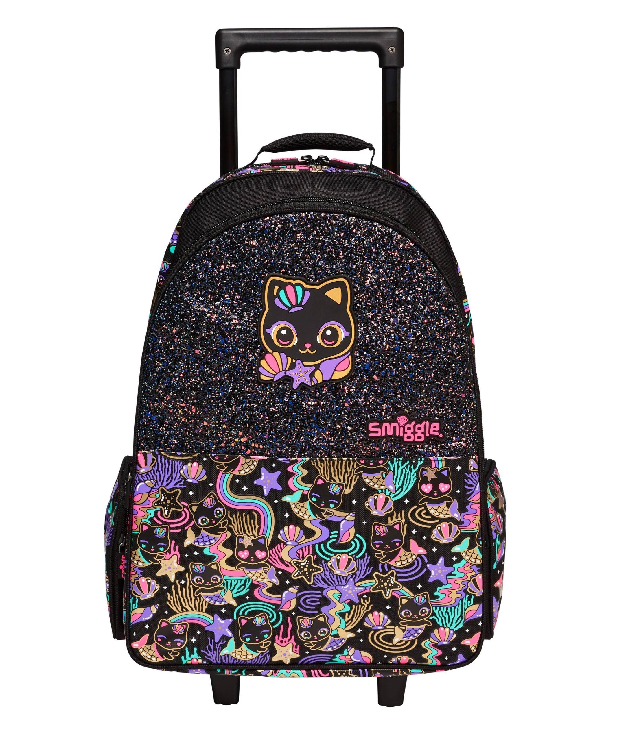Smiggle - हे देयर रोशनीदार पहियों वाला खींचने वाला स्कूल और यात्रा बैग